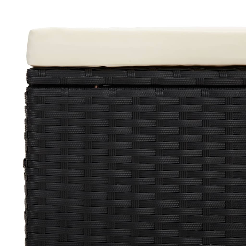 Otoman s jastukom crni 40 x 30 x 40 cm od poliratana