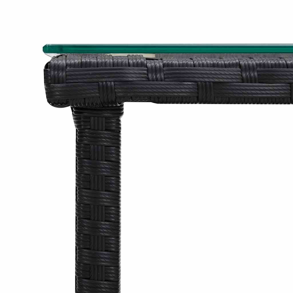 Bočni stolić crni 45 x 45 x 45 cm poliratan i kaljeno staklo