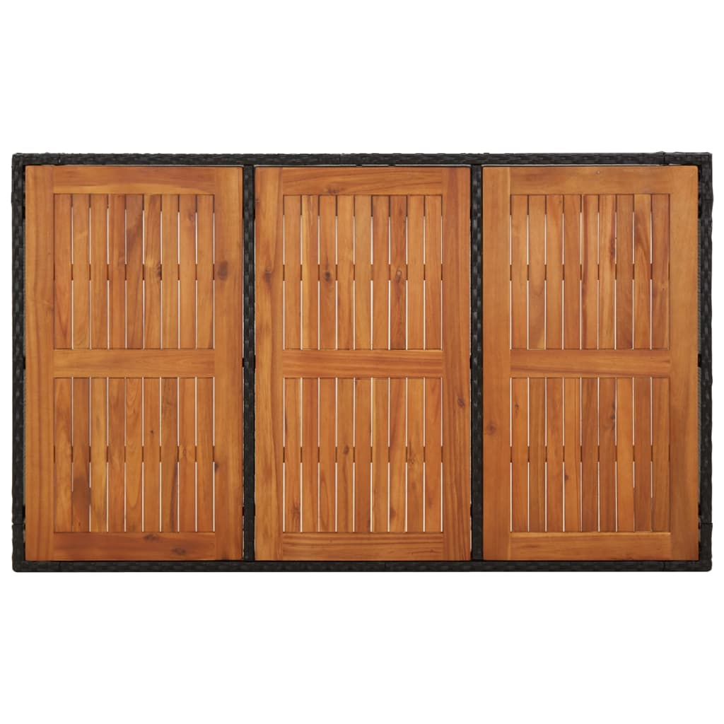 Vrtni stol s drvenom pločom crni 150 x 90 x 75 cm od poliratana