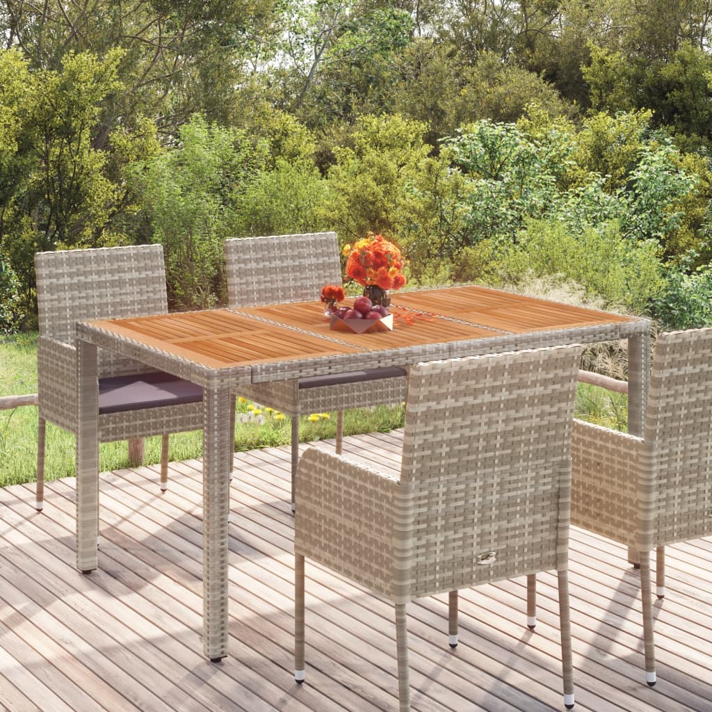 Vrtni stol s drvenom pločom sivi 150 x 90 x 75 cm od poliratana