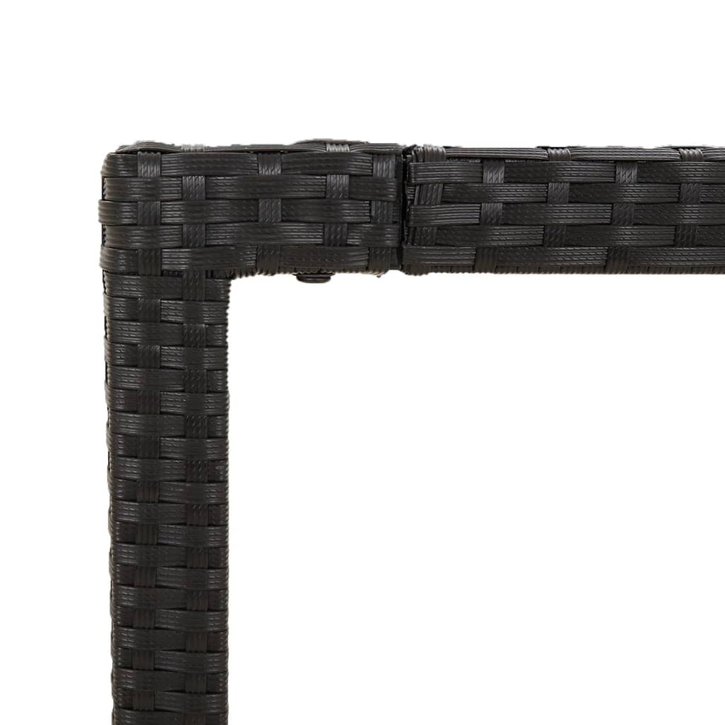 Vrtni stol s drvenom pločom crni 190 x 90 x 75 cm od poliratana