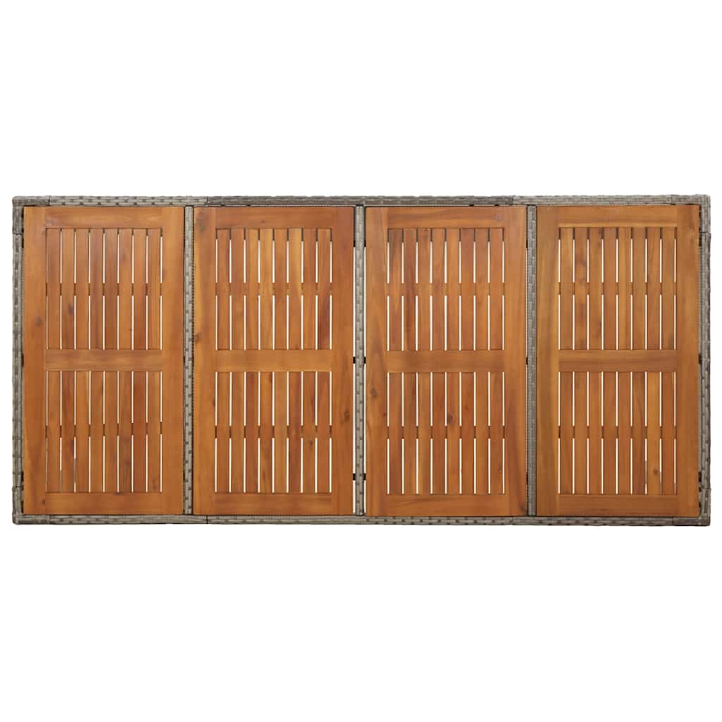 Vrtni stol s drvenom pločom sivi 190 x 90 x 75 cm od poliratana