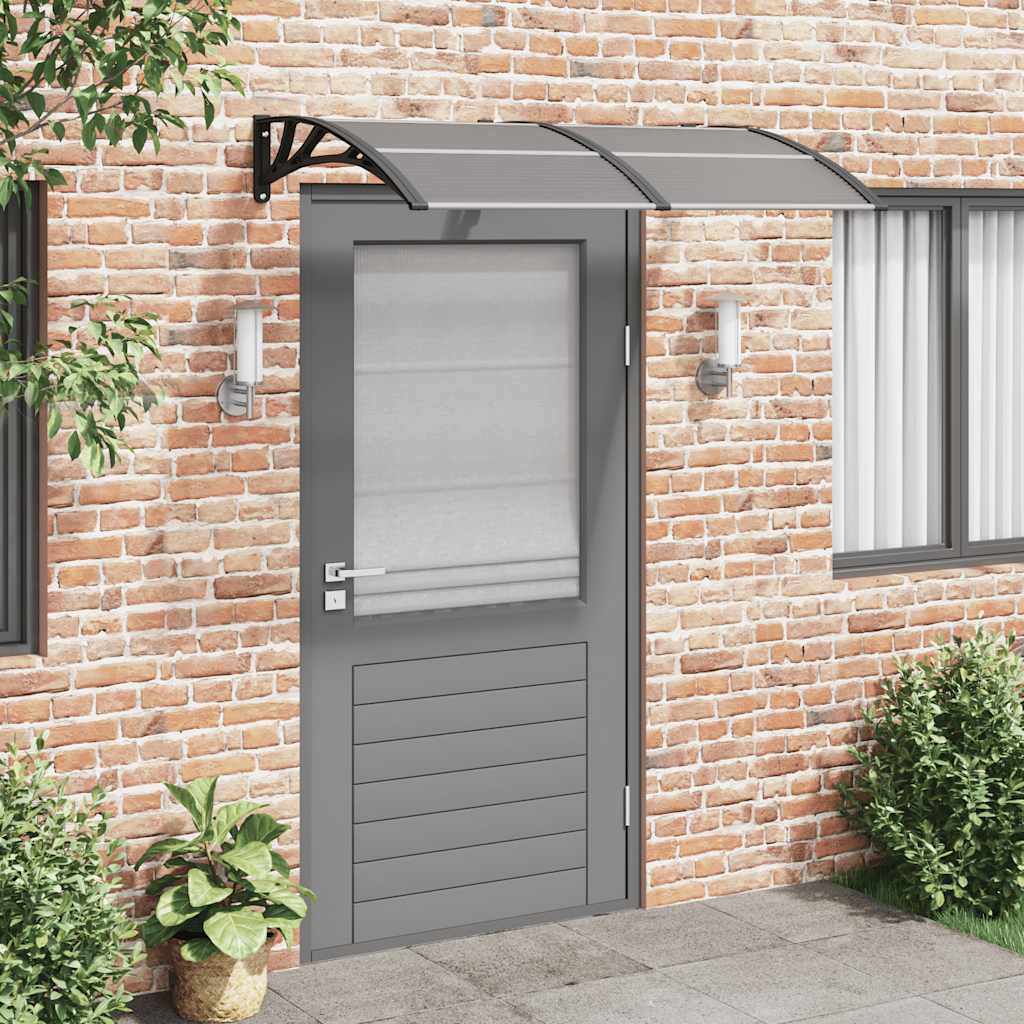 Nadstrešnica za vrata crna 150 x 100 cm polikarbonatna