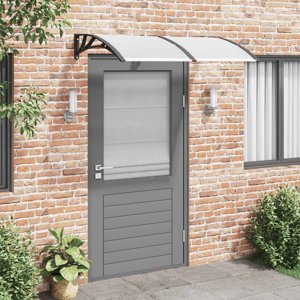 Nadstrešnica za vrata crna i prozirna 150 x 75 cm polikarbonat