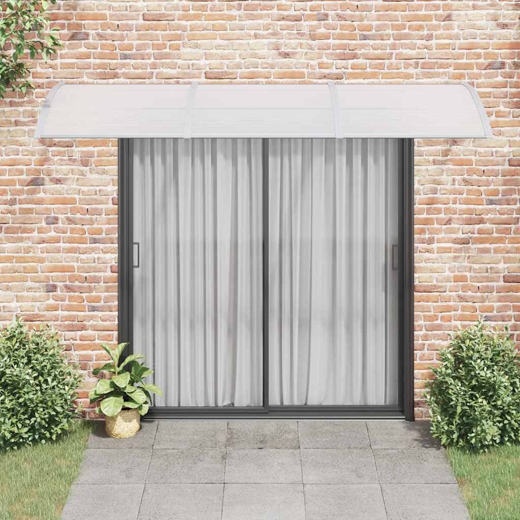 Nadstrešnica za vrata siva 300 x 75 cm polikarbonatna