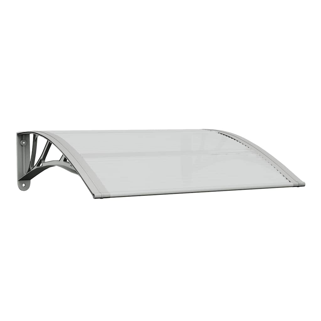 Nadstrešnica za vrata siva i prozirna 80x75 cm polikarbonat