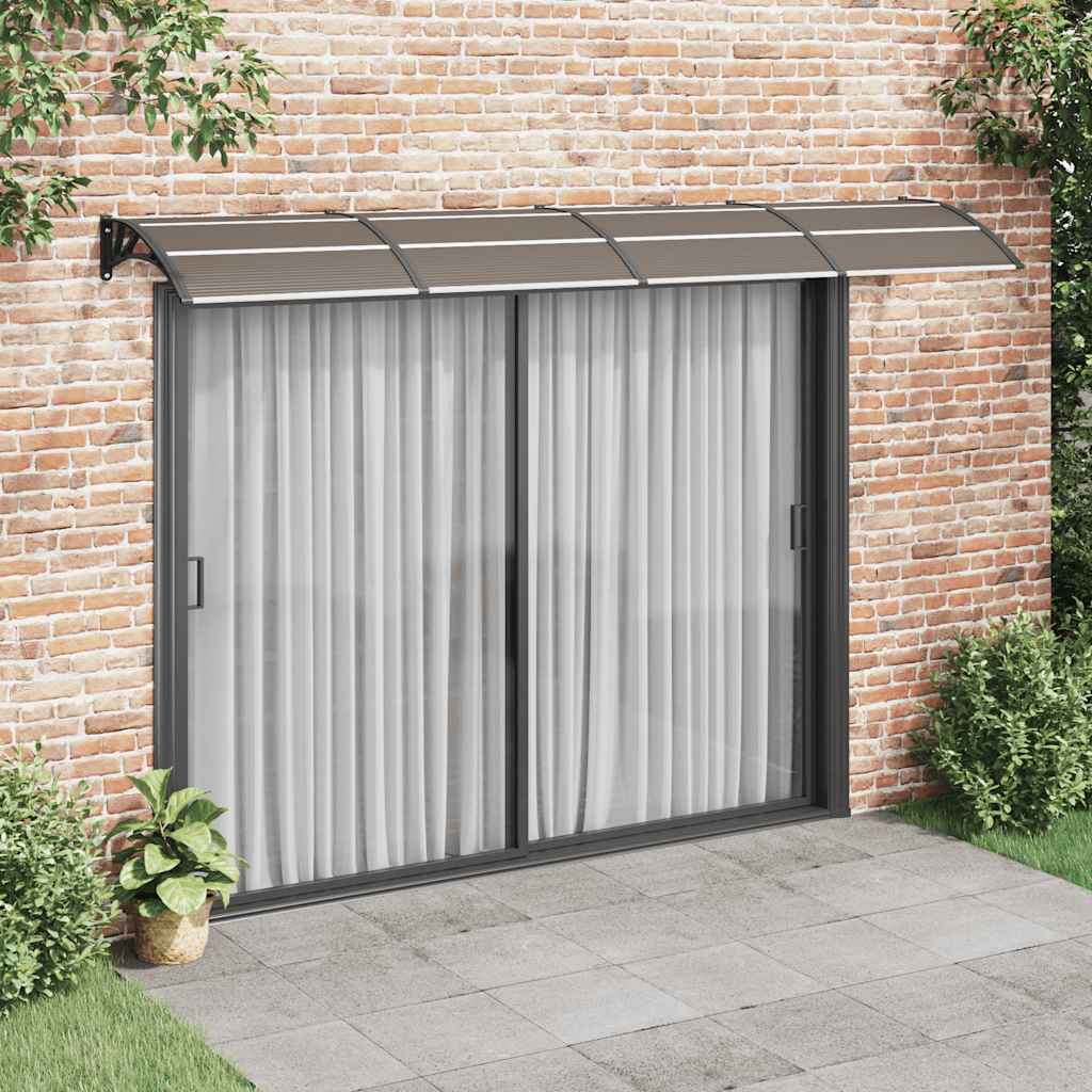 Nadstrešnica za vrata crna i prozirna 350 x 75 cm polikarbonat