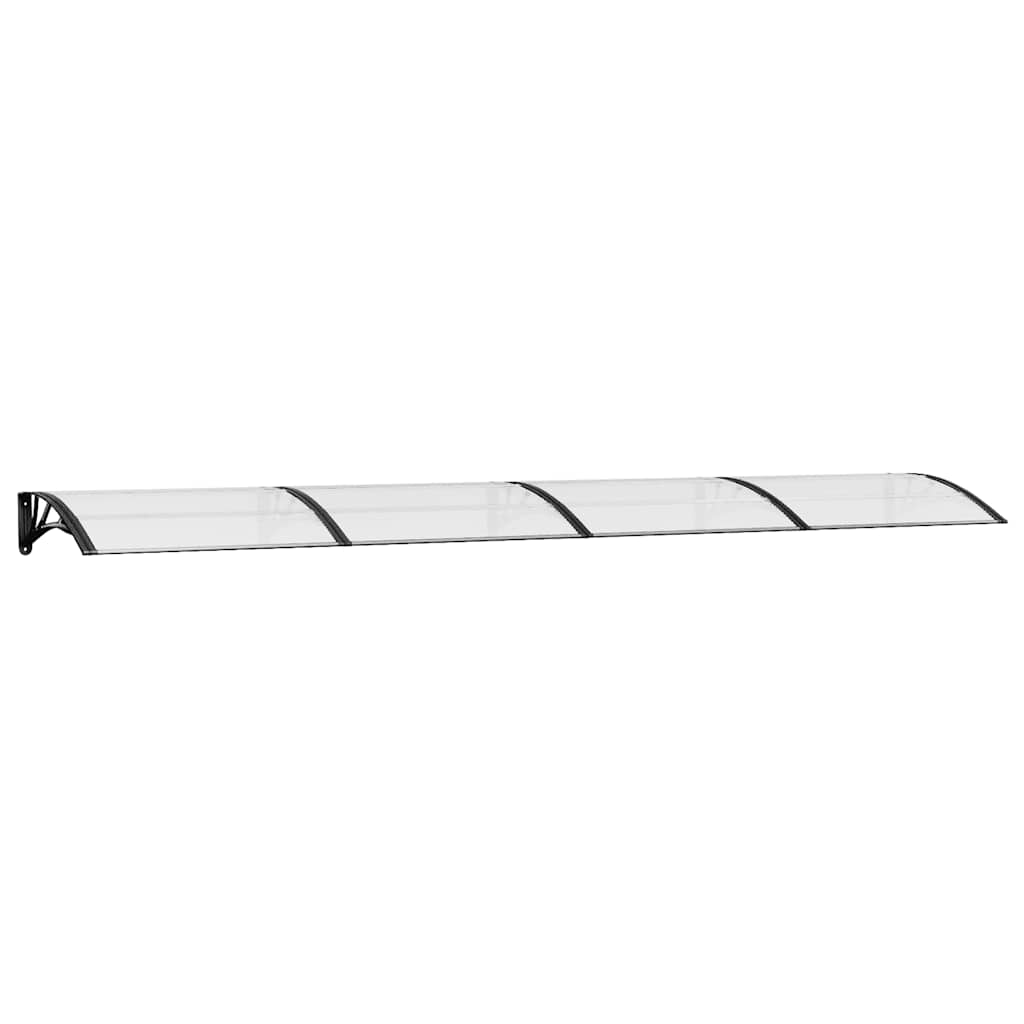 Nadstrešnica za vrata crna i prozirna 400 x 75 cm polikarbonat