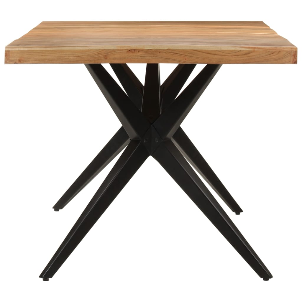 Blagovaonski stol crni 180x90x77 cm od masivnog bagremovog drva