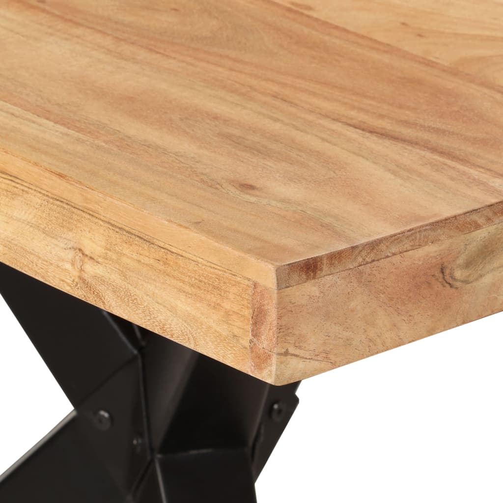 Blagovaonski stol crni 180x90x77 cm od masivnog bagremovog drva