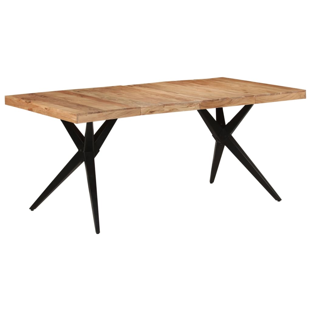 Blagovaonski stol crni 180x90x77 cm od masivnog bagremovog drva