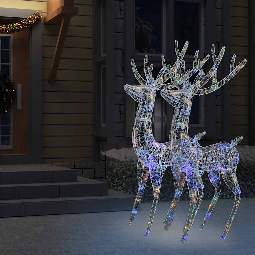 XXL akrilni božićni sobovi 250 LED 2 kom 180 cm šareni