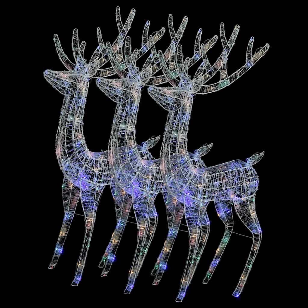XXL akrilni božićni sobovi 250 LED 3 kom 180 cm šareni