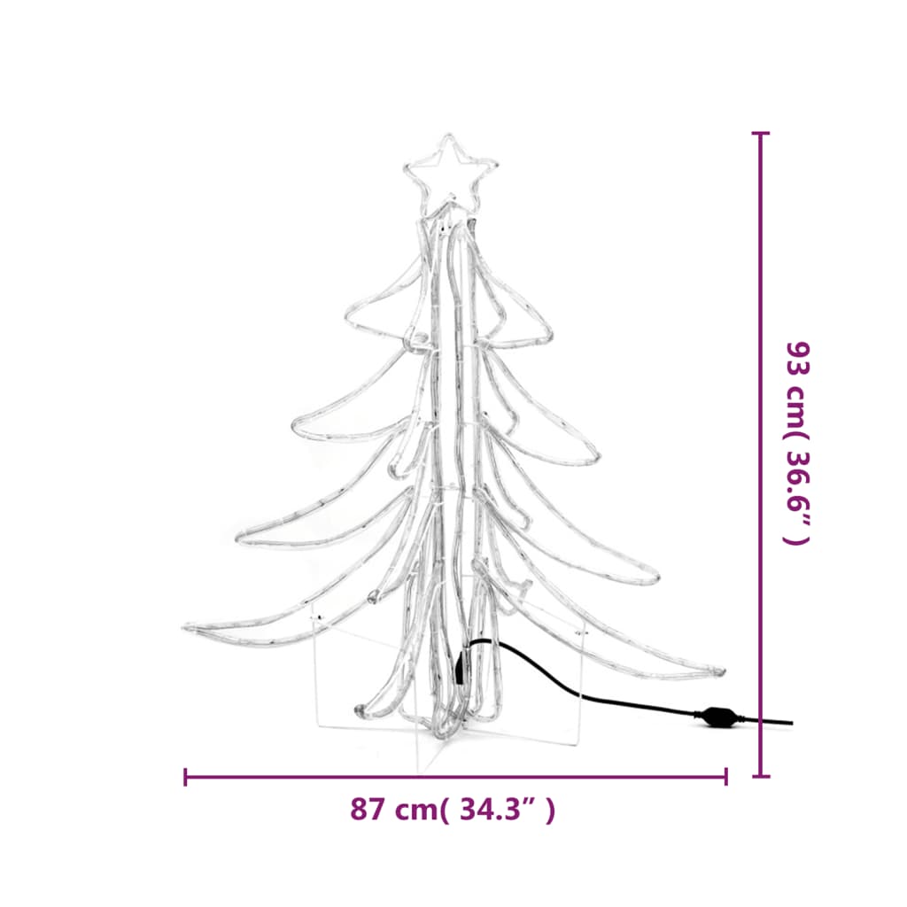 LED sklopiva figura božićno drvce 3 kom topla bijela 87x87x93cm