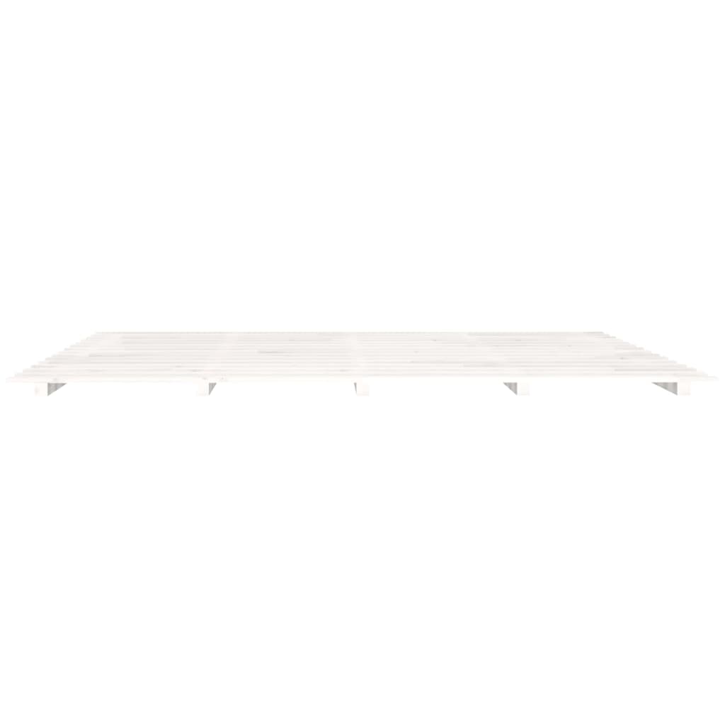Okvir za krevet bijela 200 x 200 cm od masivne borovine