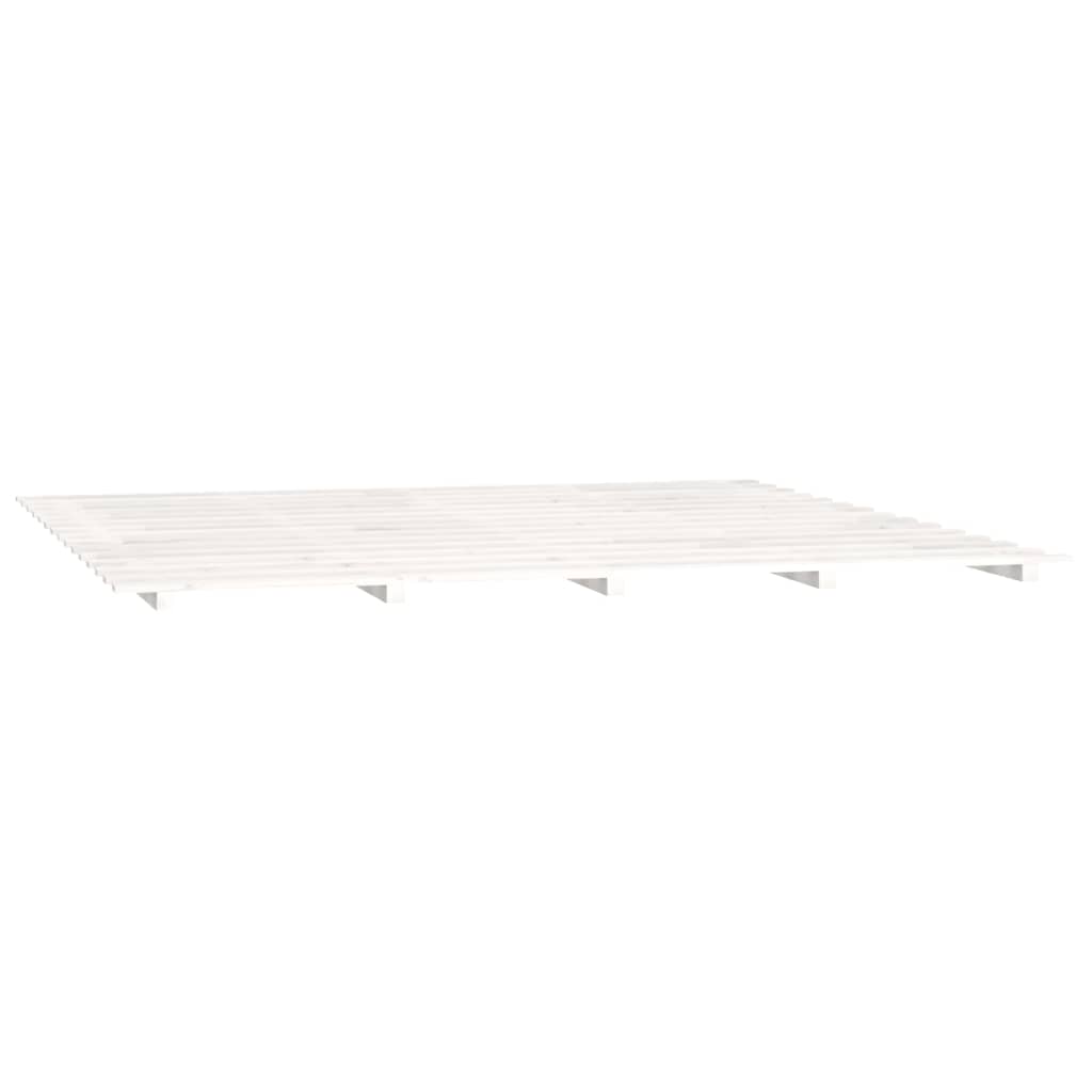 Okvir za krevet bijeli 160x200 cm od masivne borovine