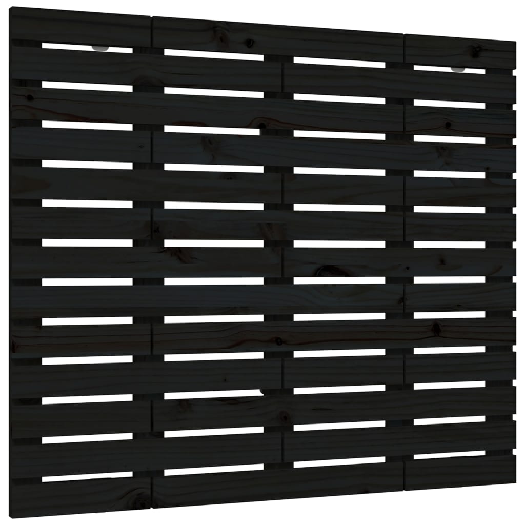 Zidno uzglavlje crni 126x3x91,5 cm od masivne borovine