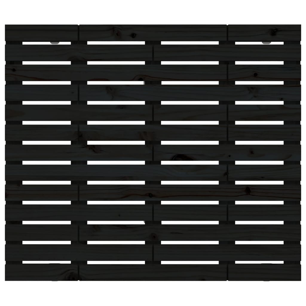 Zidno uzglavlje crni 146x3x91,5 cm od masivne borovine