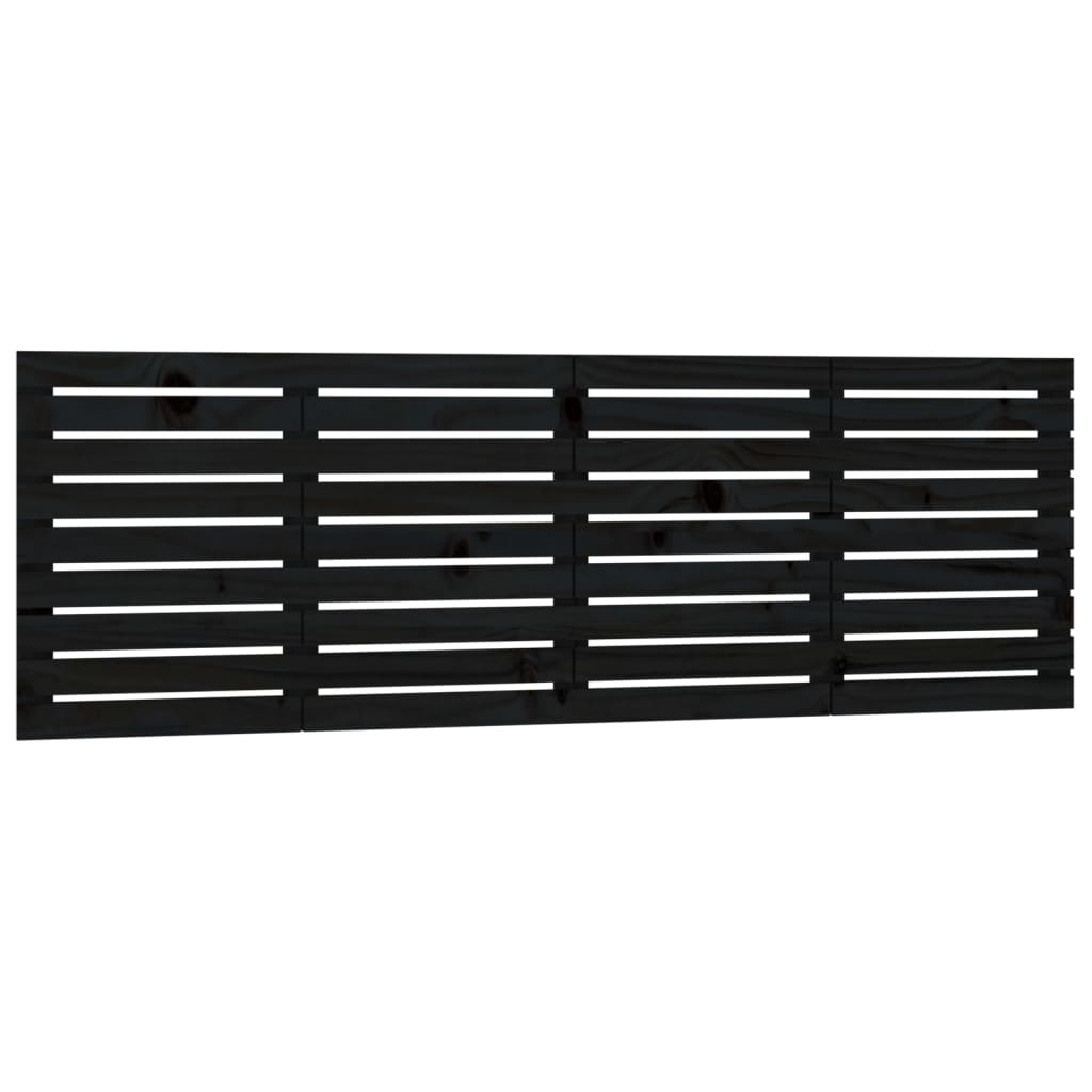 Zidno uzglavlje crni 166x3x63 cm od masivne borovine
