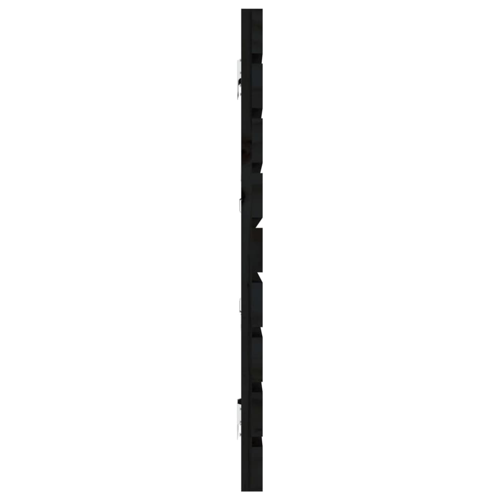 Zidno uzglavlje crni 166x3x63 cm od masivne borovine
