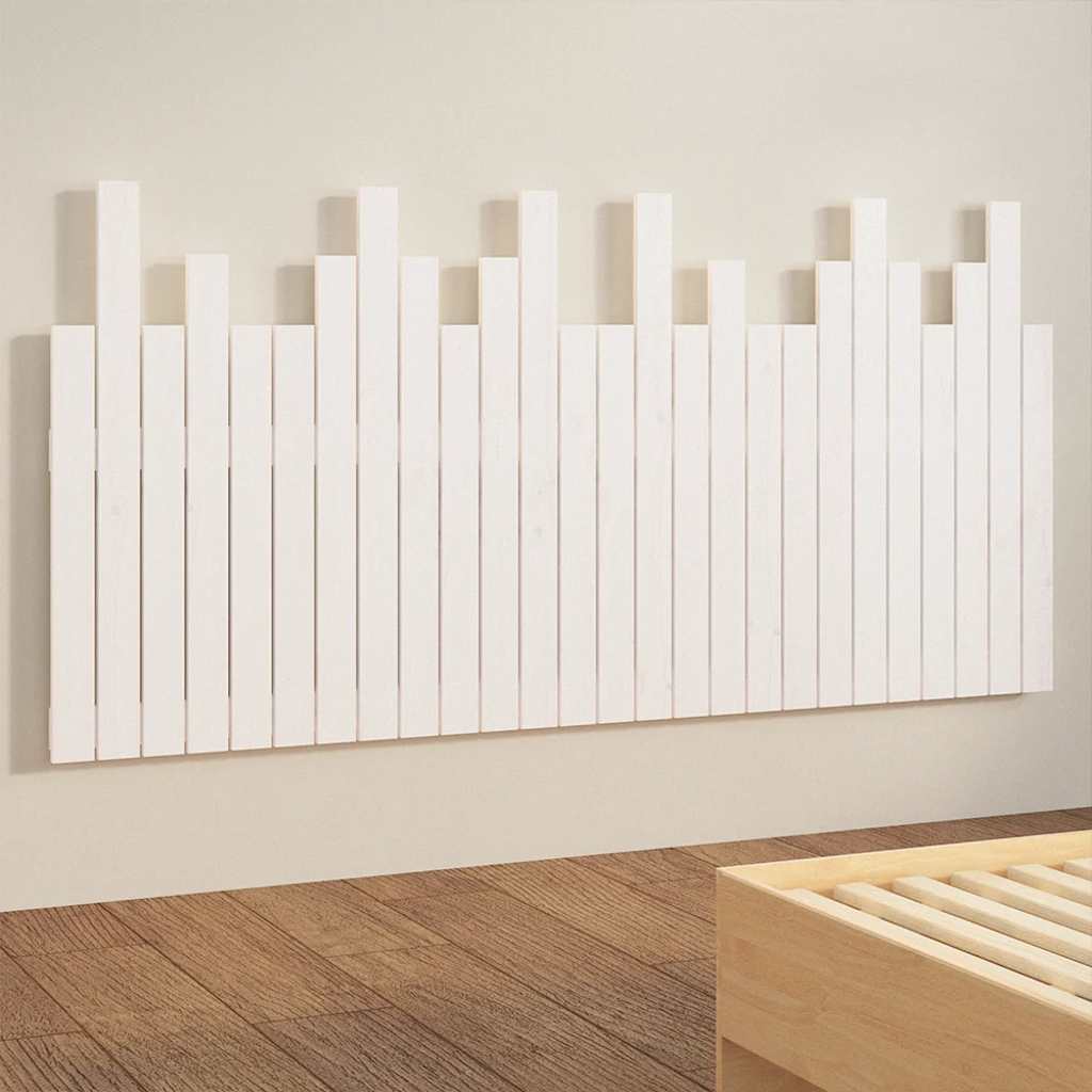 Zidno uzglavlje bijelo 166x3x80 cm od masivne borovine