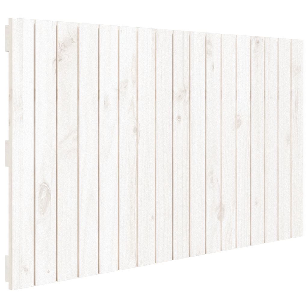 Zidno uzglavlje bijelo 108 x 3 x 60 cm od masivne borovine