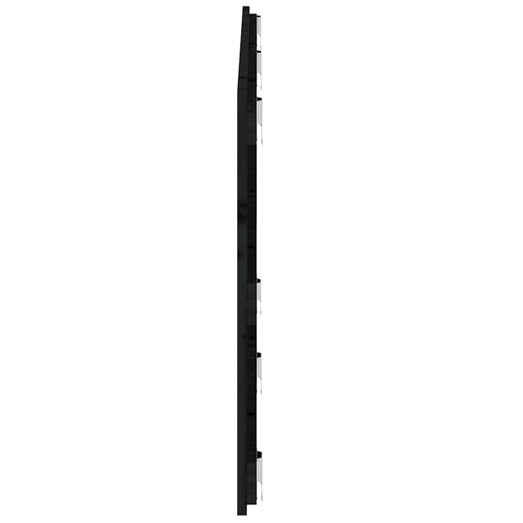 Zidno uzglavlje crni 147x3x60 cm od masivne borovine