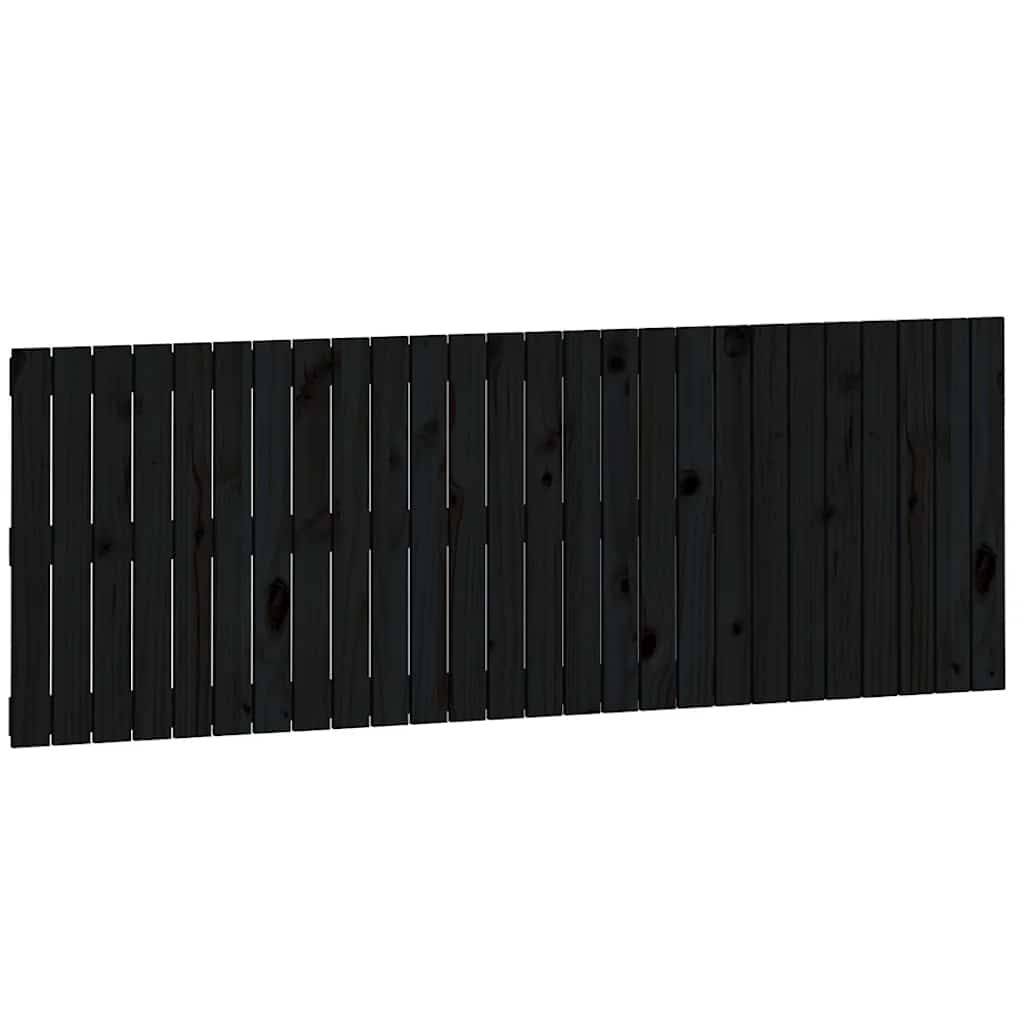 Zidno uzglavlje crni 166x3x60 cm od masivne borovine