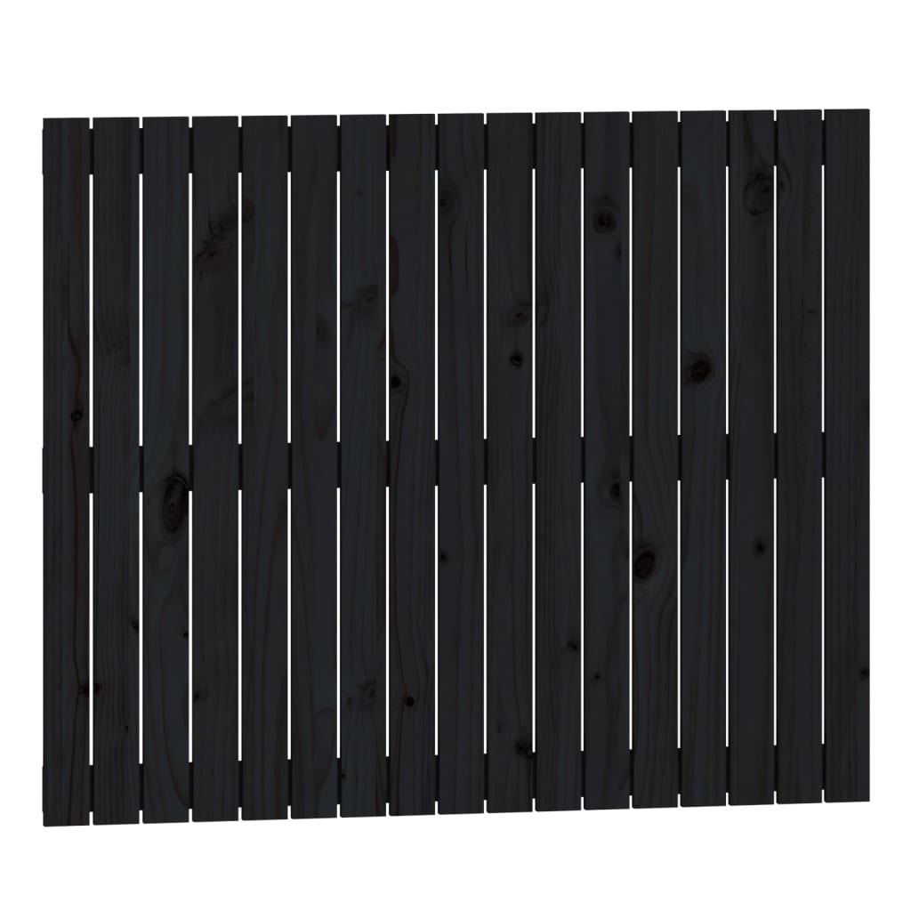 Zidno uzglavlje crni 108 x 3 x 90 cm od masivne borovine