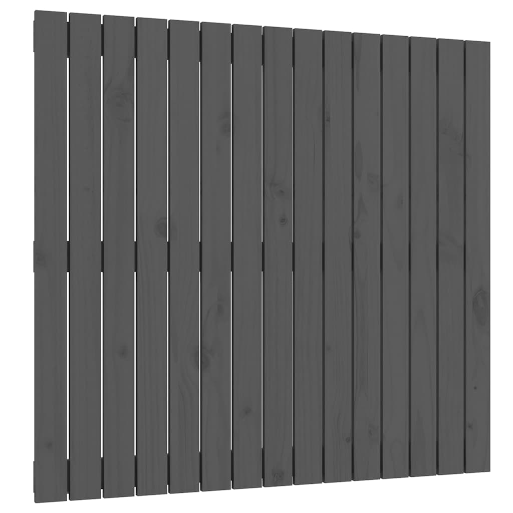 Zidno uzglavlje sivo 95,5x3x90 cm od masivne borovine