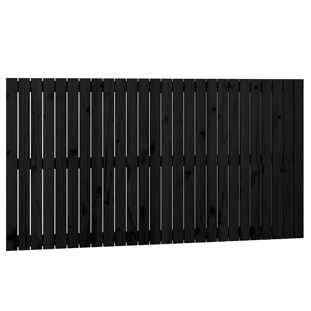 Zidno uzglavlje crni 166x3x90 cm od masivne borovine