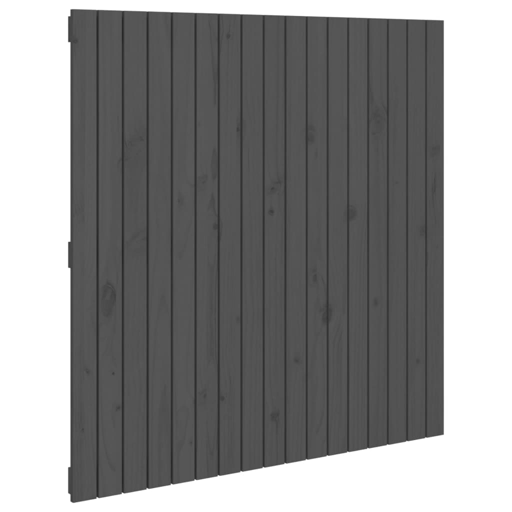 Zidno uzglavlje sivo 108x3x110 cm od masivne borovine