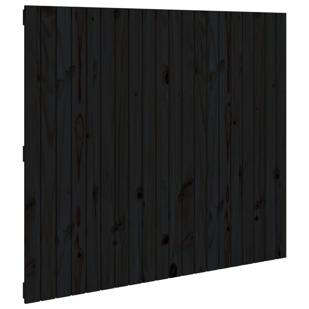 Uzglavlje za krevet Crno 127,5x3x110 cm od masivne borovine
