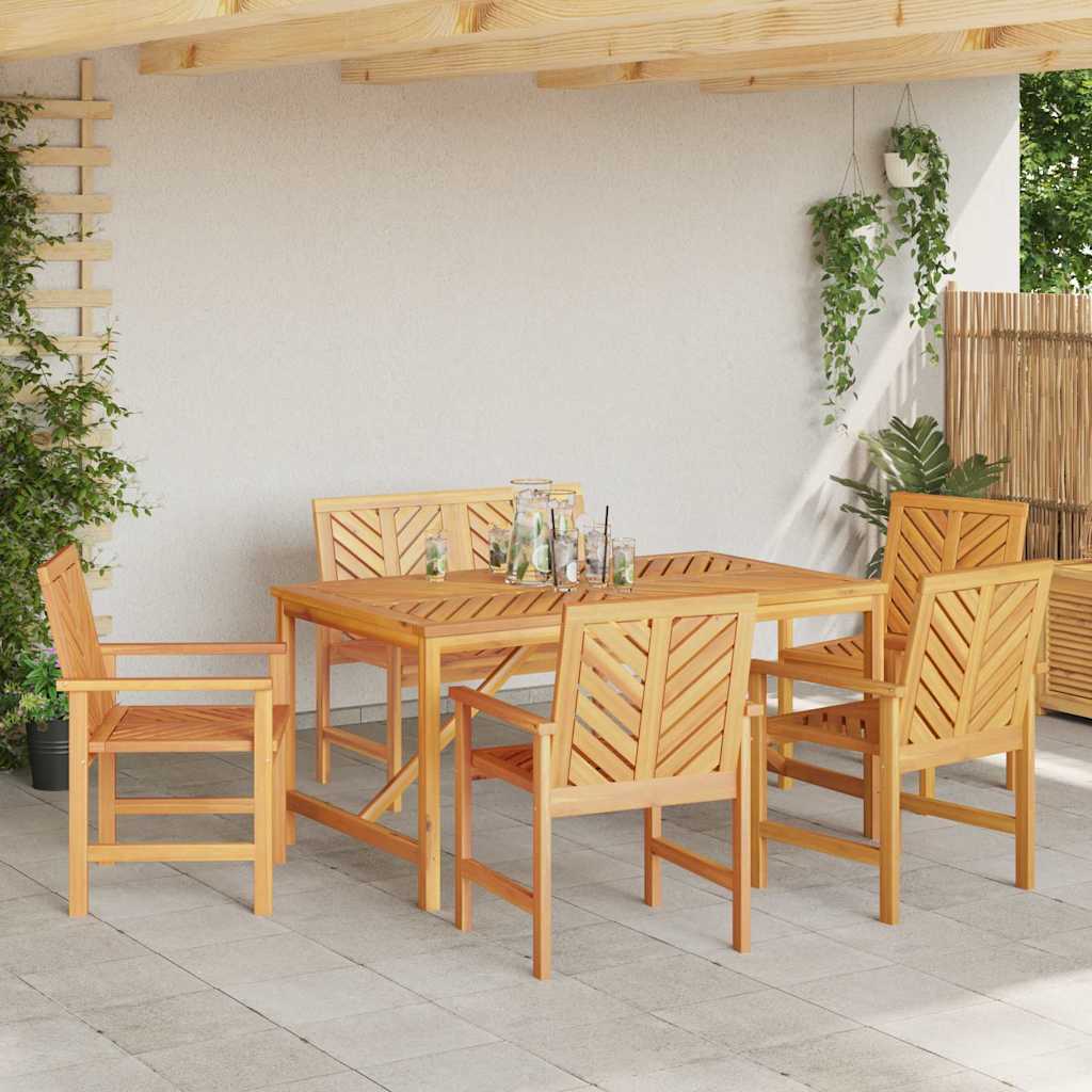 Vrtni set za objed 6 pcs Smeđa Čvrsto drvo akacije