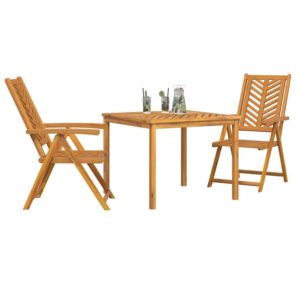 Vrtni set za objed 3 pcs Smeđa Čvrsto drvo akacije