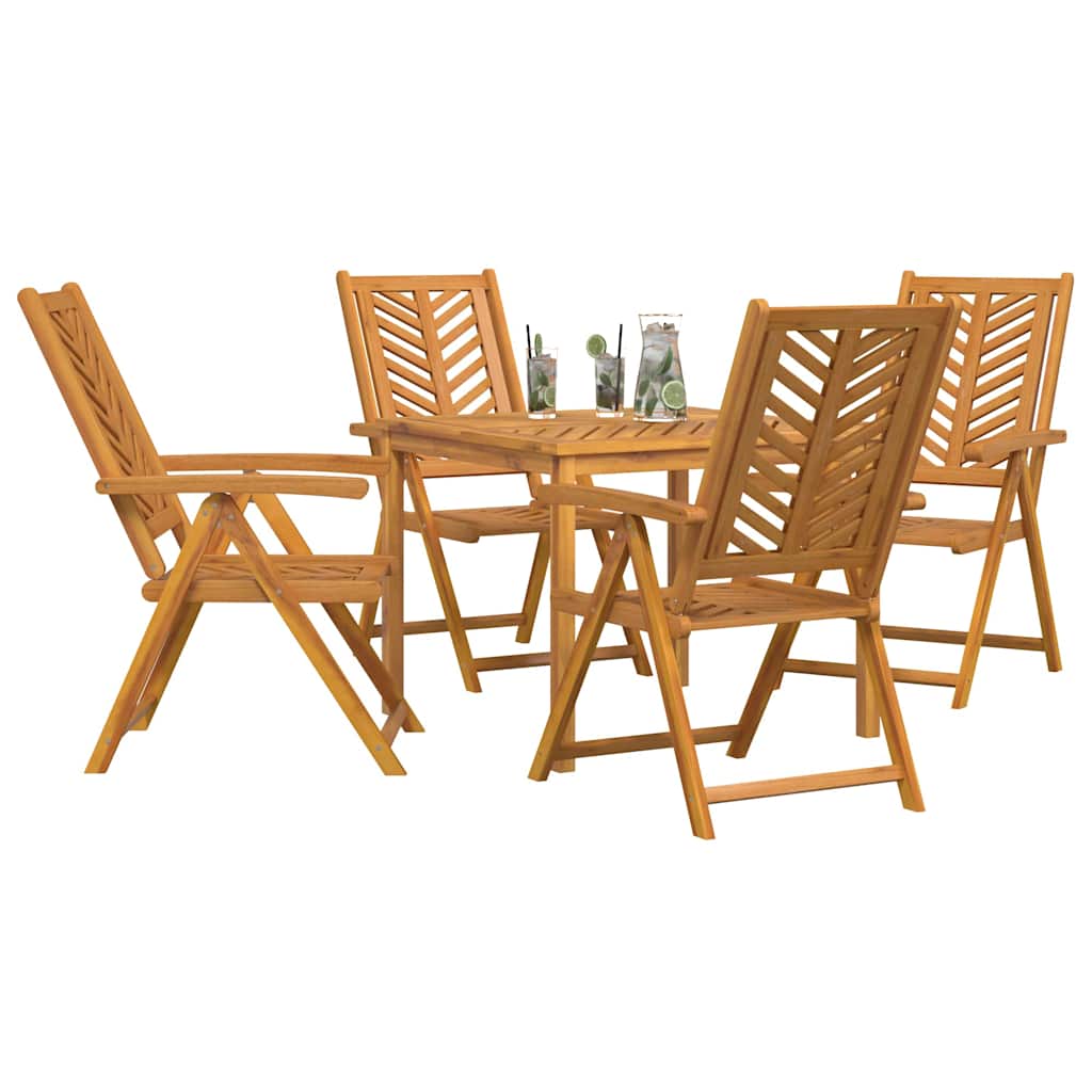 Vrtni set za objed 5 pcs Smeđa Čvrsto drvo akacije