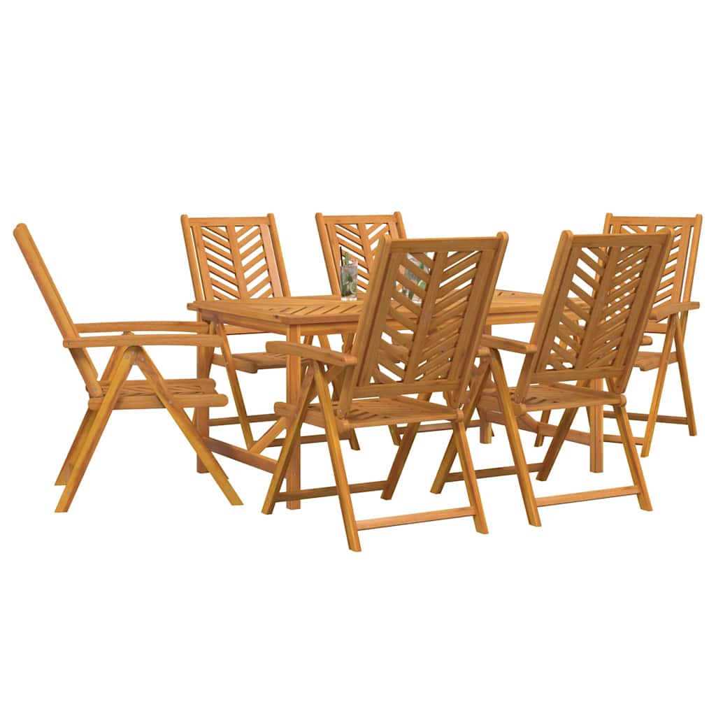 Vrtni set za objed 7 pcs Smeđa Čvrsto drvo akacije