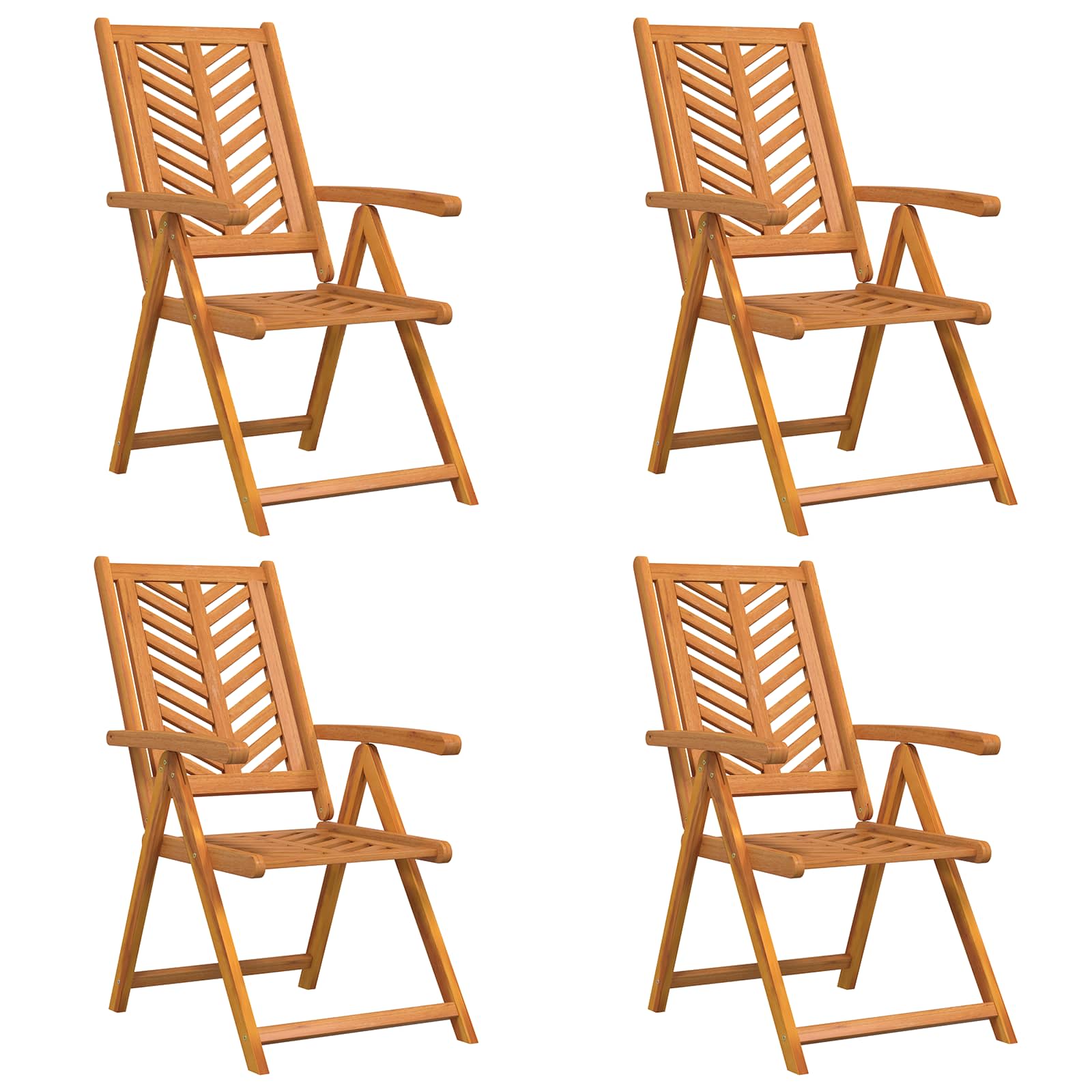 Vrtna stolica 4 pcs Smeđa 57 x 72 x 109 cm Čvrsto drvo akacije