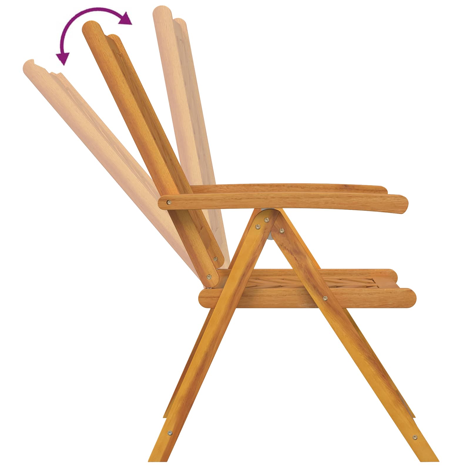 Vrtna stolica 6 pcs Smeđa 57 x 72 x 109 cm Čvrsto drvo akacije