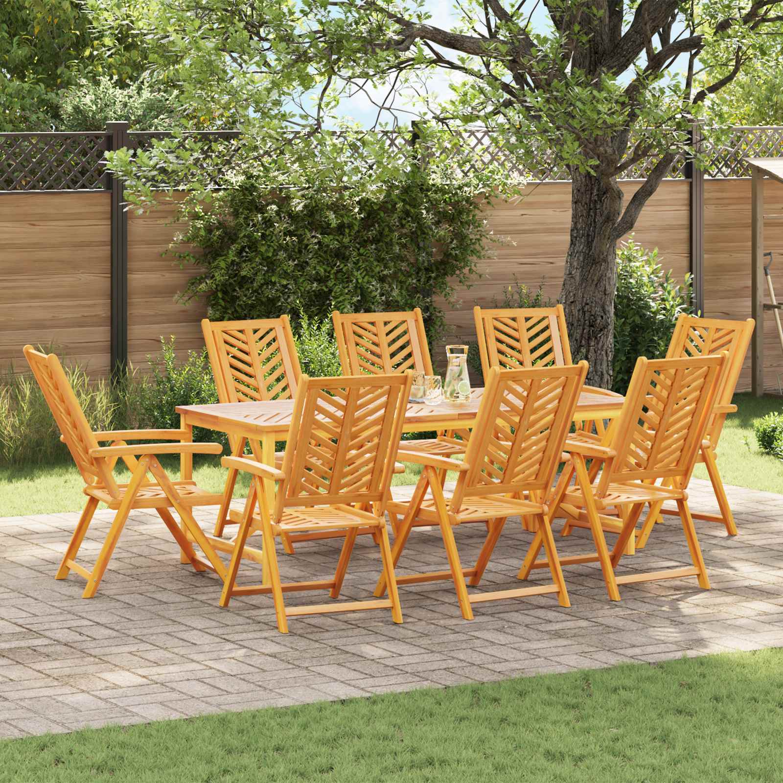 Vrtna stolica 8 pcs Smeđa 57 x 72 x 109 cm Čvrsto drvo akacije