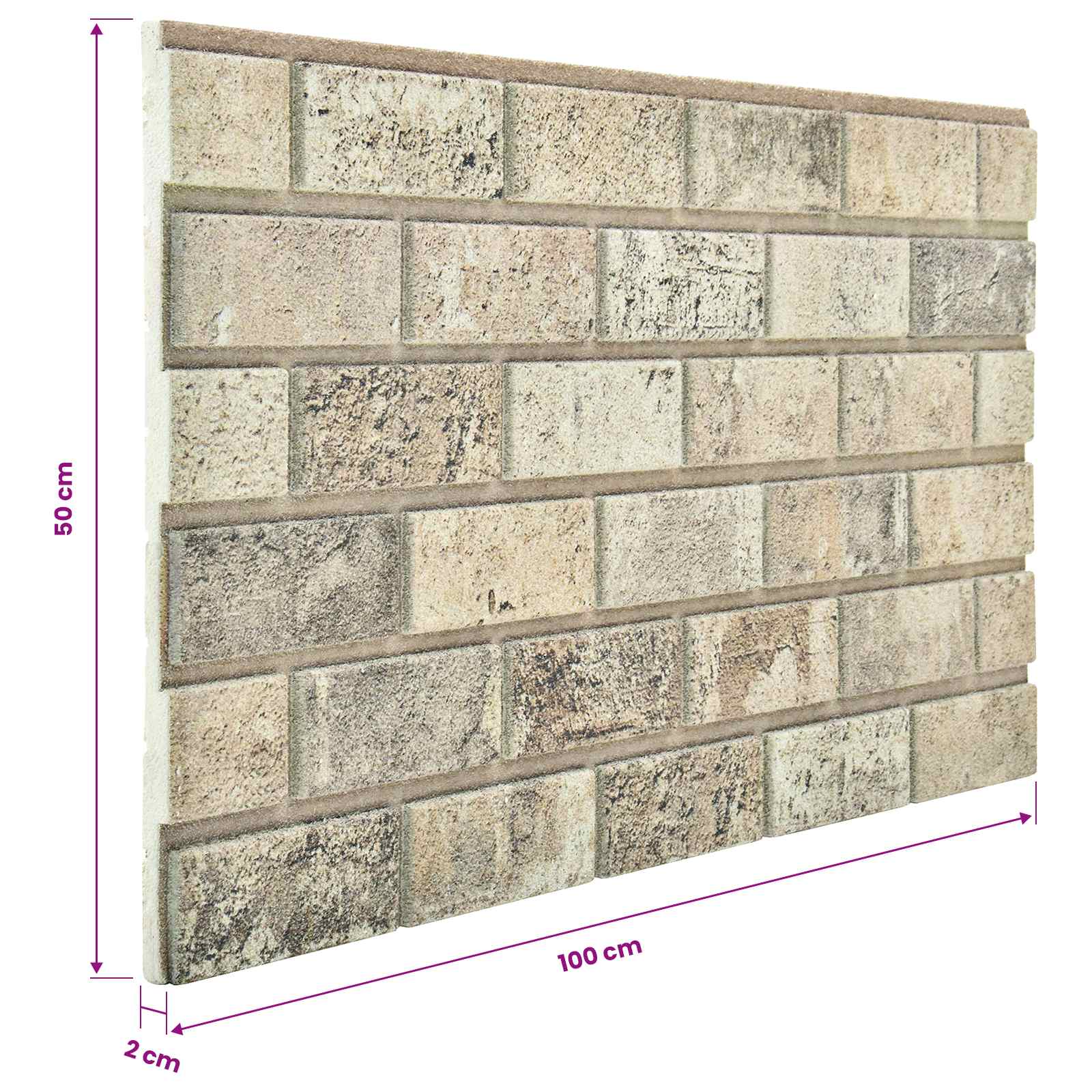 Zidne panele 10 pcs Pijesak 100 x 50 cm EPS pjena