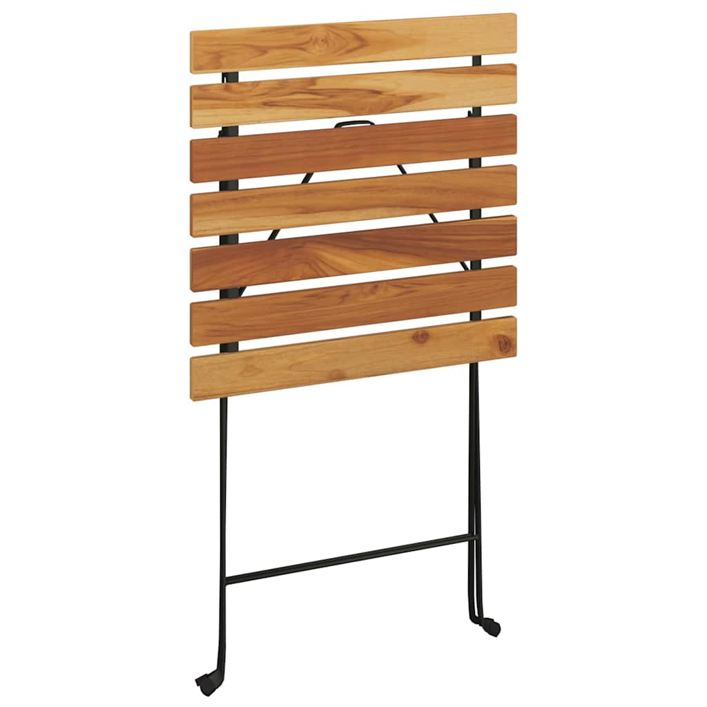 Sklopivi bistro stol 55 x 54 x 71 cm masivna tikovina i čelik
