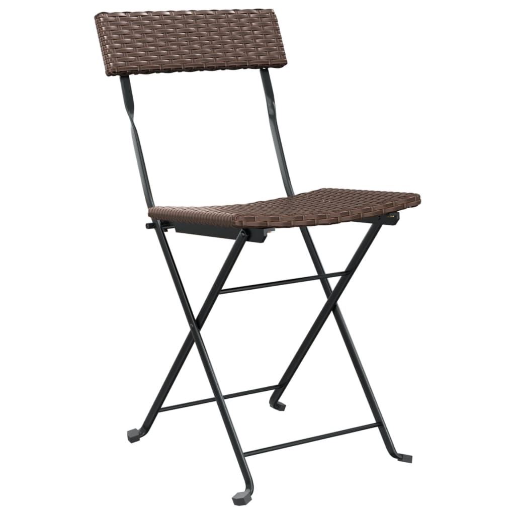 Sklopive bistro stolice 2 kom smeđe od poliratana i čelika