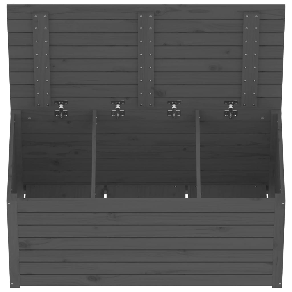 Vrtna kutija siva 101 x 50,5 x 46,5 cm od masivne borovine