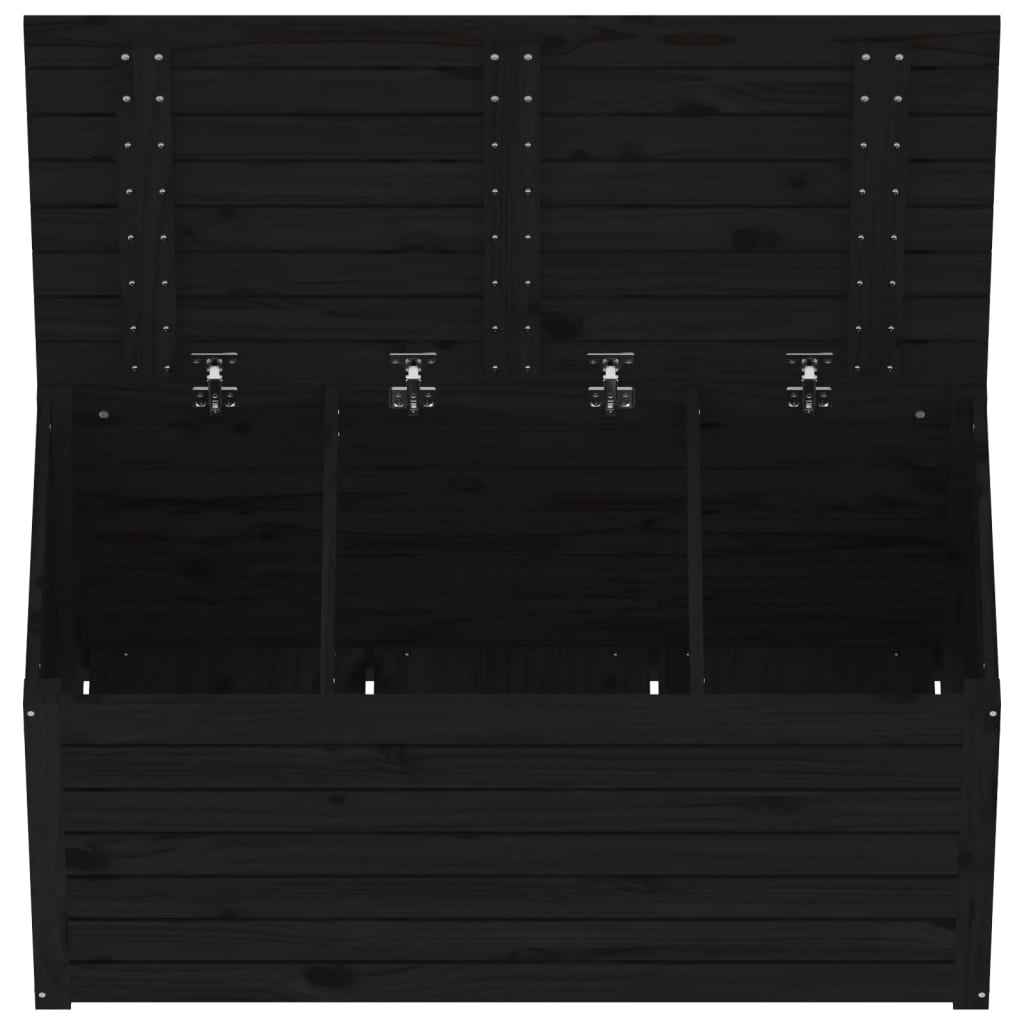 Vrtna kutija crna 101 x 50,5 x 46,5 cm od masivne borovine