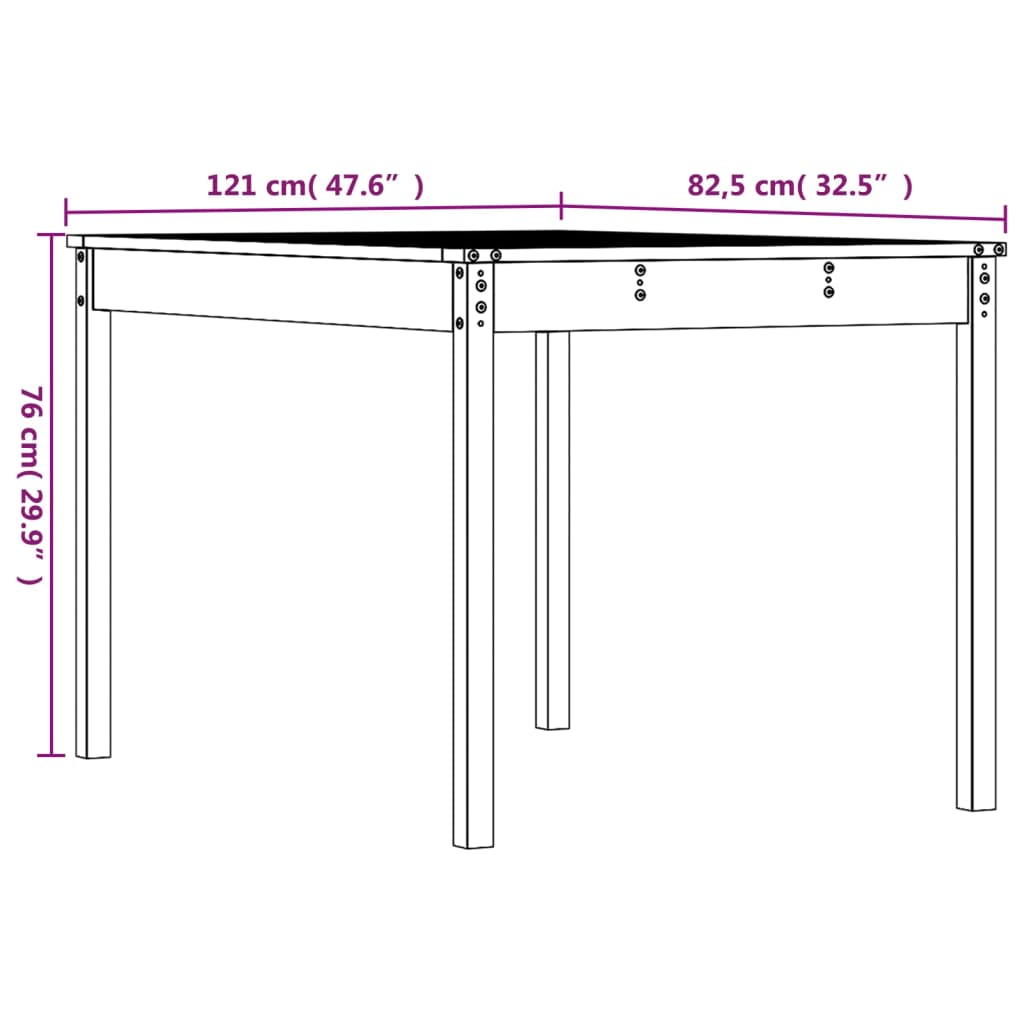 Vrtni stol 121x82,5x76 cm od masivne borovine
