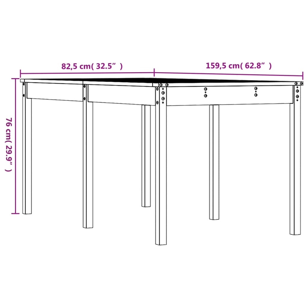 Vrtni stol 159,5 x 82,5 x 76 cm od masivnog drva duglazije