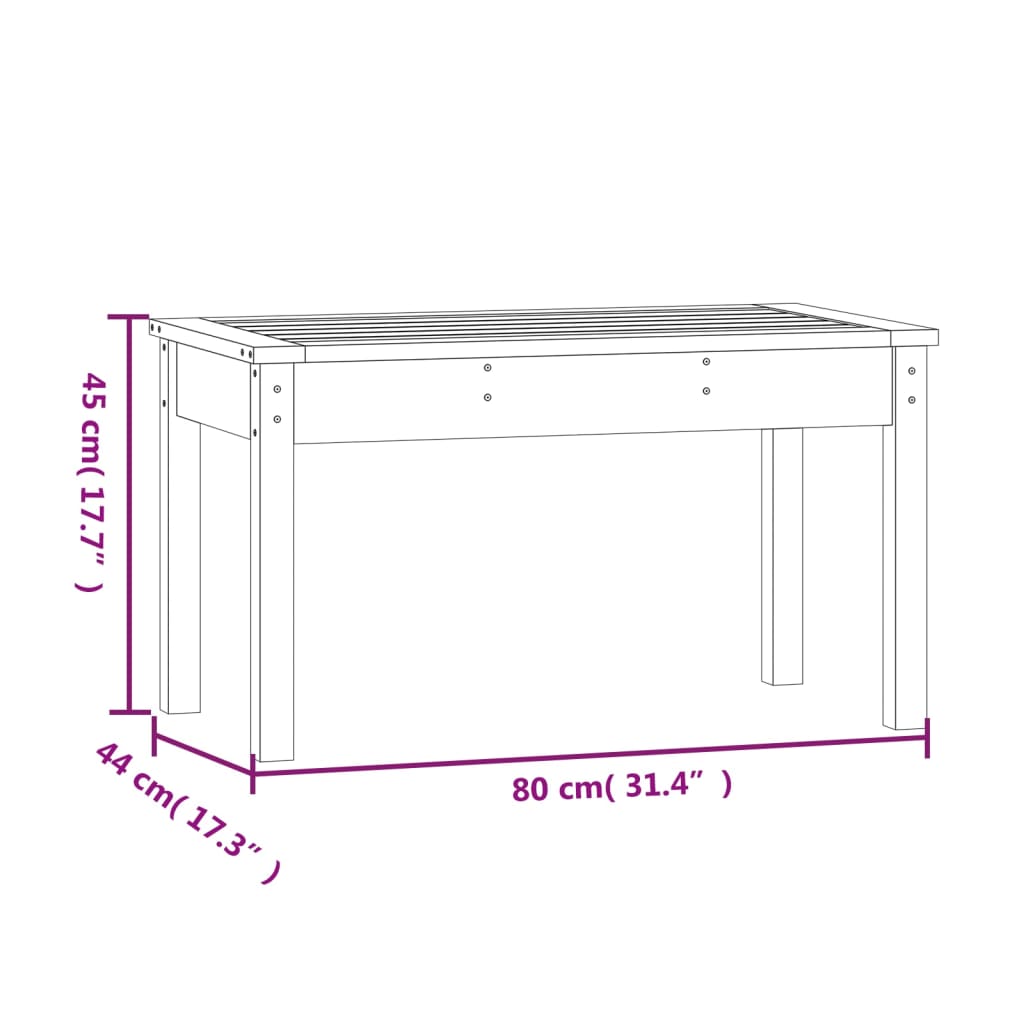 Vrtna klupa boja meda 80x44x45 cm od masivne borovine