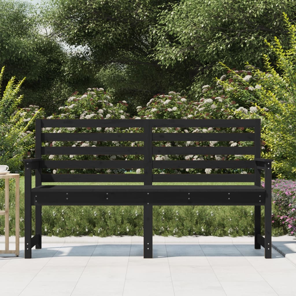Vrtna klupa crna 159,5x48x91,5 cm od masivne borovine