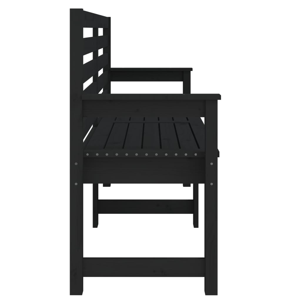 Vrtna klupa crna 159,5x48x91,5 cm od masivne borovine